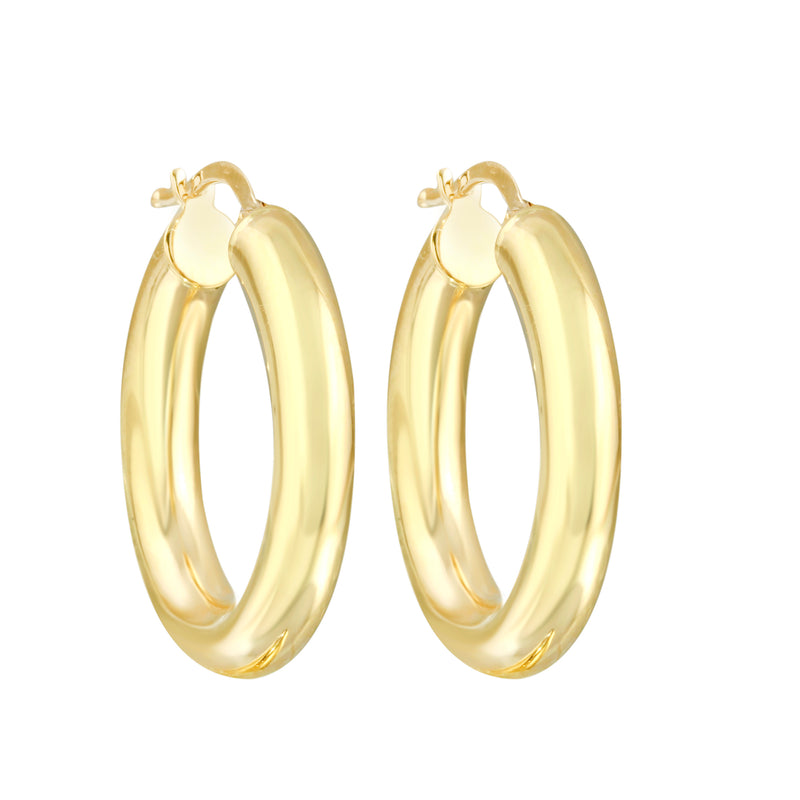 14k Gold Small Thick Hoop Earrings, 14k-Earrings-Ashley Schenkein Jewelry Design