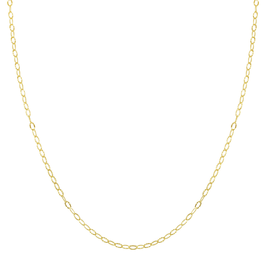 Diamond Cut Oval Cable Chain Necklace, 14k-Necklace-Ashley Schenkein Jewelry Design