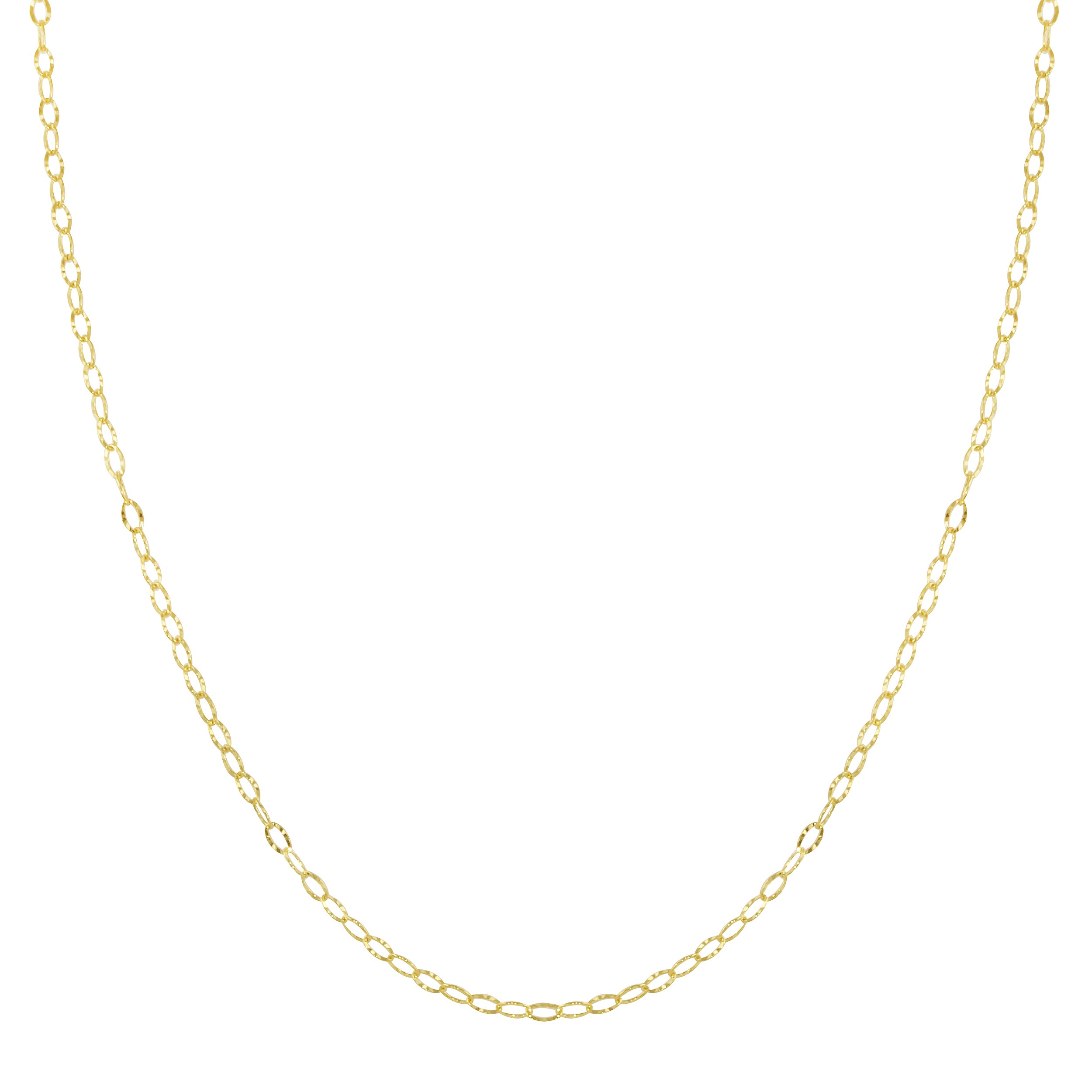 Diamond Cut Oval Cable Chain Necklace, 14k-Necklace-Ashley Schenkein Jewelry Design