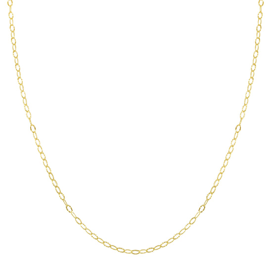 Diamond Cut Oval Cable Chain Necklace, 14k-Necklace-Ashley Schenkein Jewelry Design