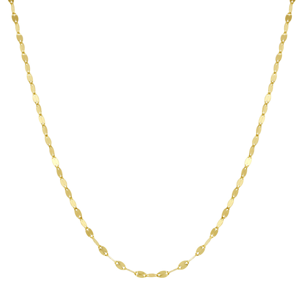 Flat Sequin Chain Necklace, 14k-Necklaces-Ashley Schenkein Jewelry Design