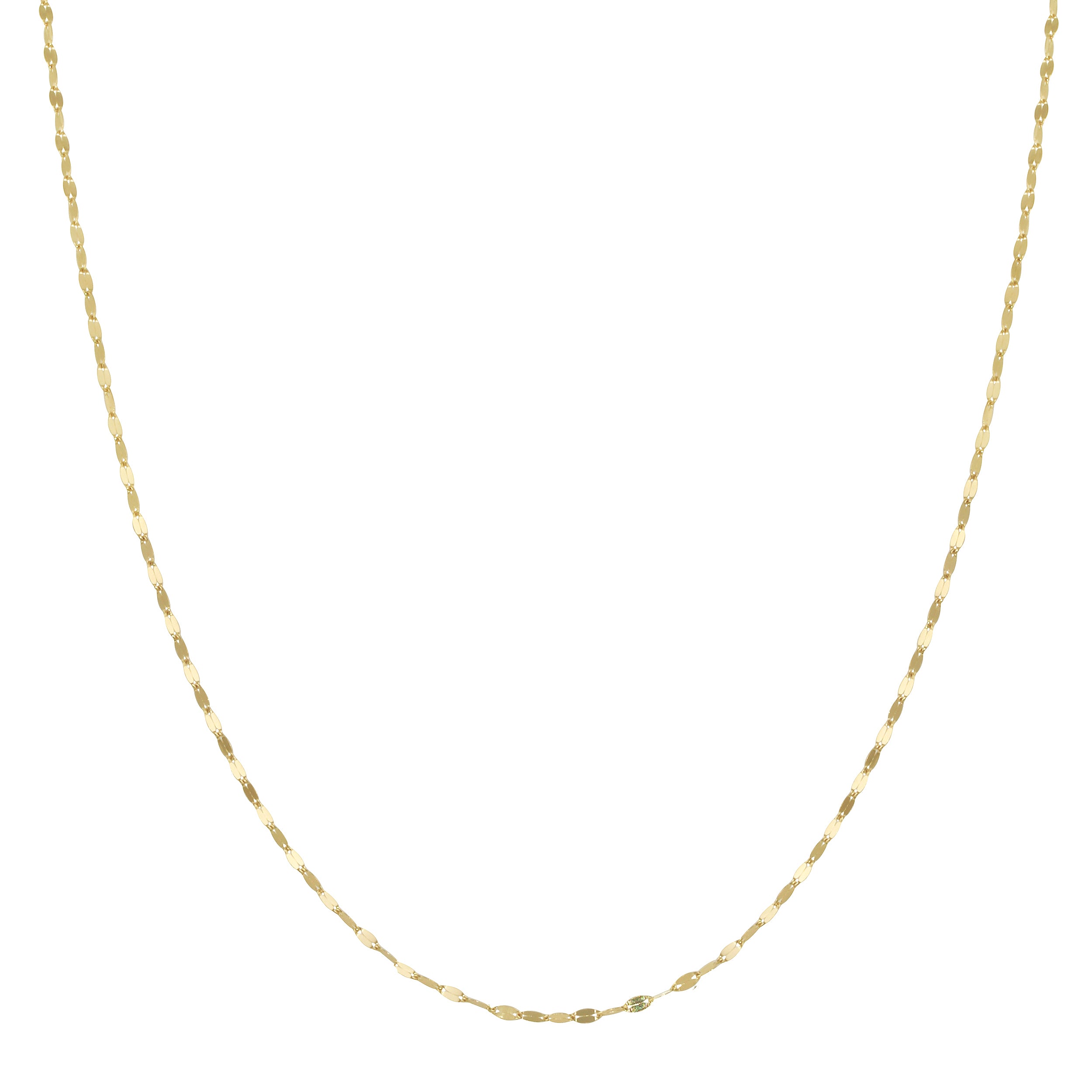 Petite Flat Sequin Chain Necklace, 14k-Necklaces-Ashley Schenkein Jewelry Design