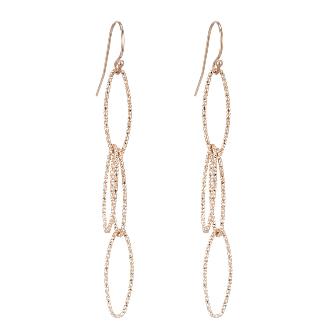 Diamond-Cut Oval Dangle Earrings-Earrings-Ashley Schenkein Jewelry Design