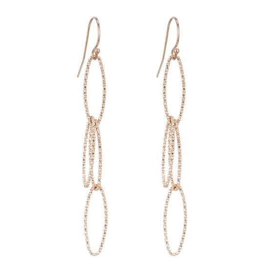 Diamond-Cut Oval Dangle Earrings-Earrings-Ashley Schenkein Jewelry Design