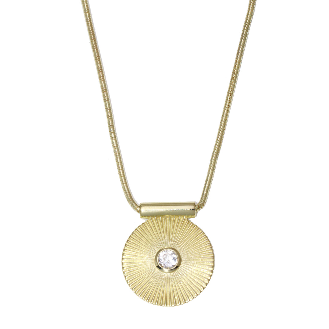 Radiance White Zircon Pendant Necklace-Necklace-Ashley Schenkein Jewelry Design