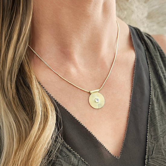 Radiance White Zircon Pendant Necklace-Necklace-Ashley Schenkein Jewelry Design