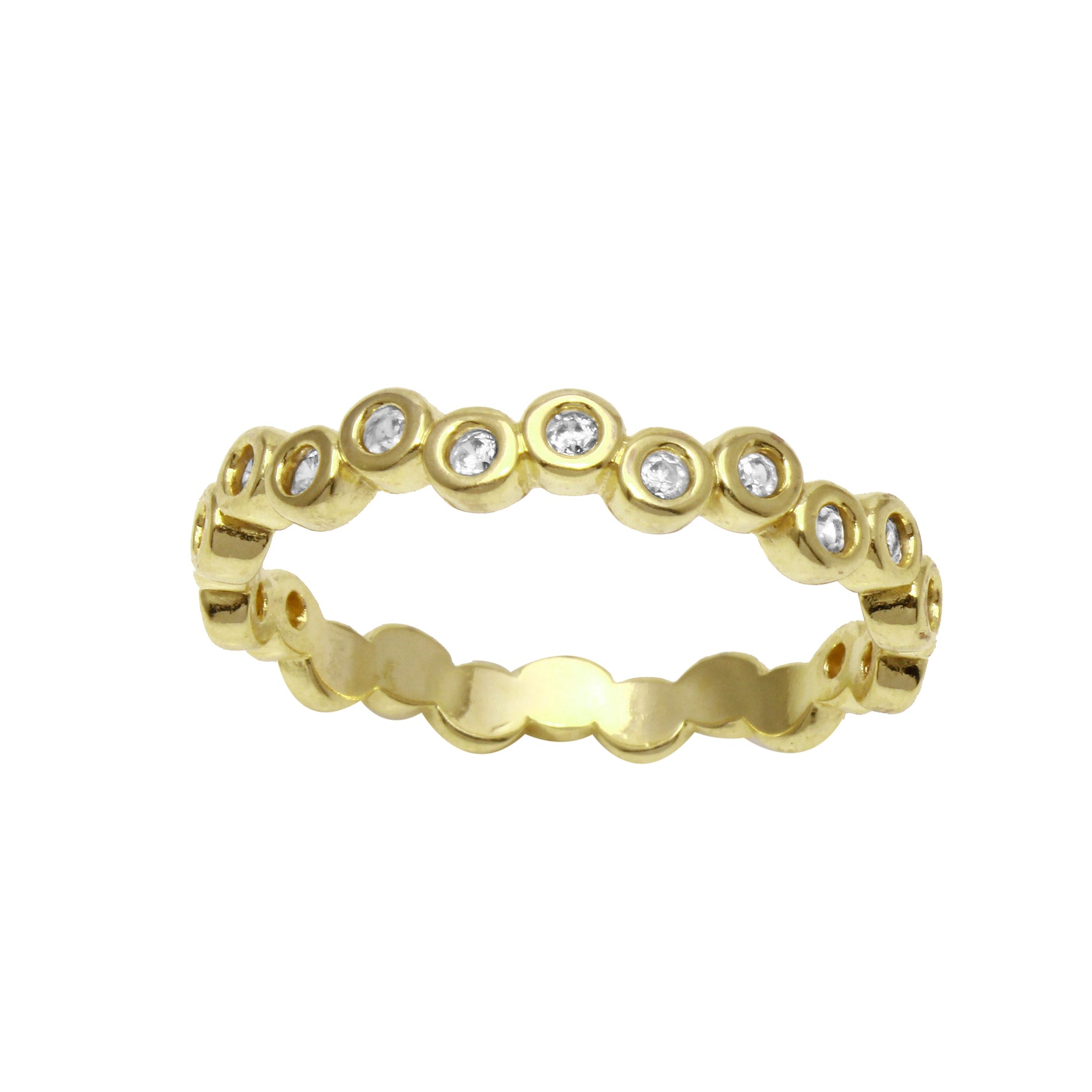 Bezel CZ Circle Ring-Rings-Ashley Schenkein Jewelry Design