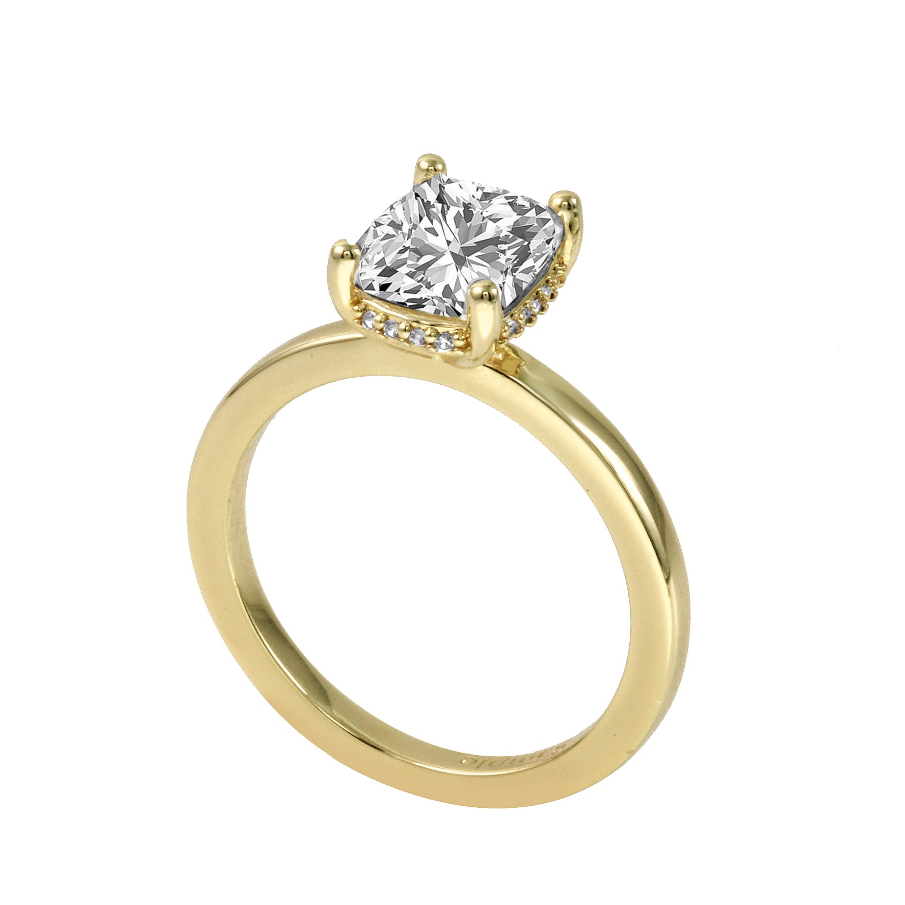 Pear Diamond Hidden Halo Engagement Ring-Engagement Ring-Ashley Schenkein Jewelry Design
