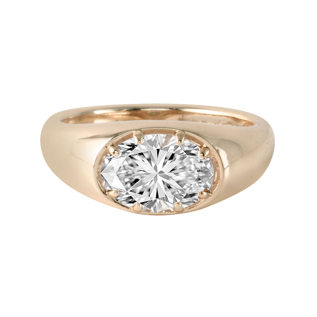Oval Diamond Claw Prong Engagement Ring-Engagement Ring-Ashley Schenkein Jewelry Design