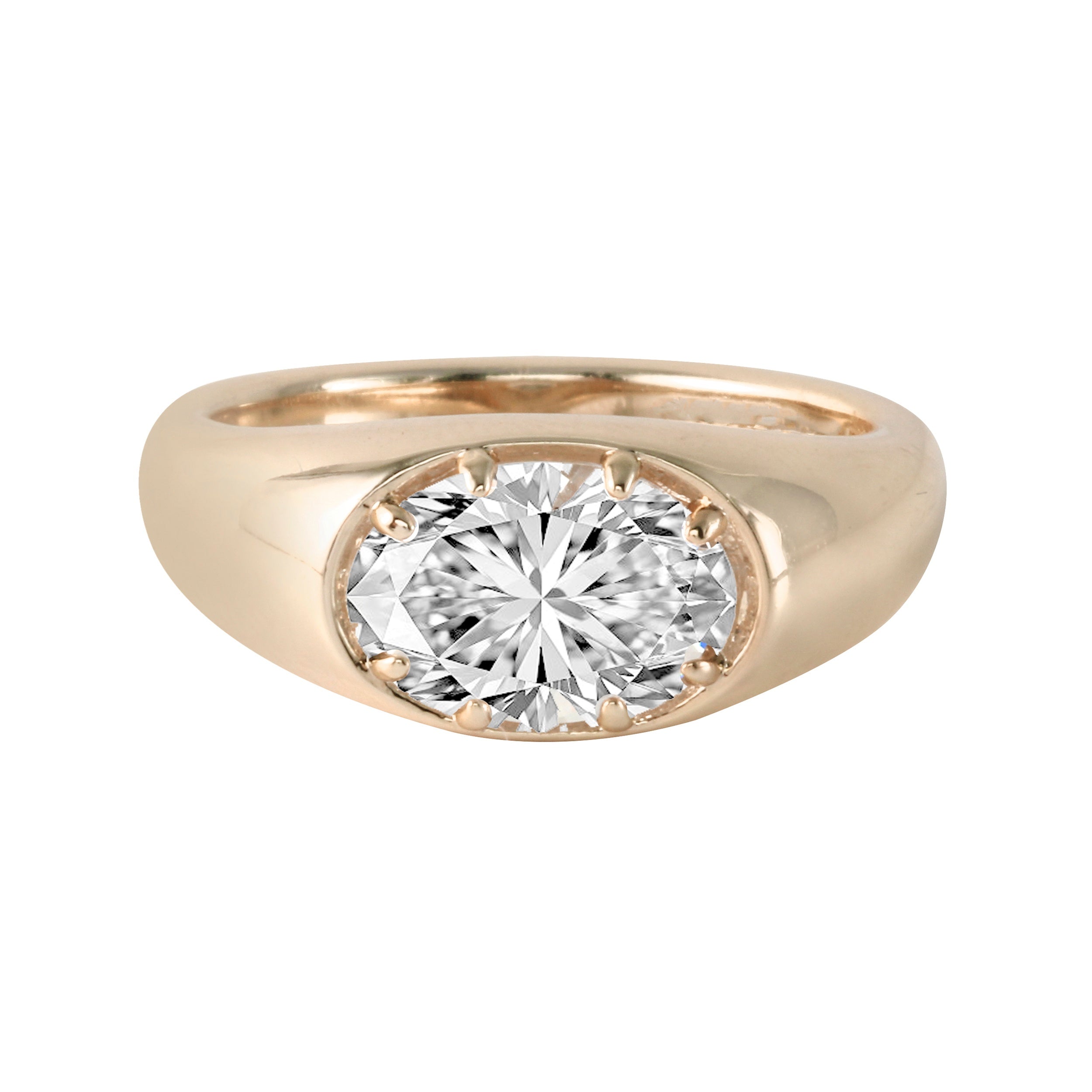 Oval Diamond Claw Prong Engagement Ring-Engagement Ring-Ashley Schenkein Jewelry Design