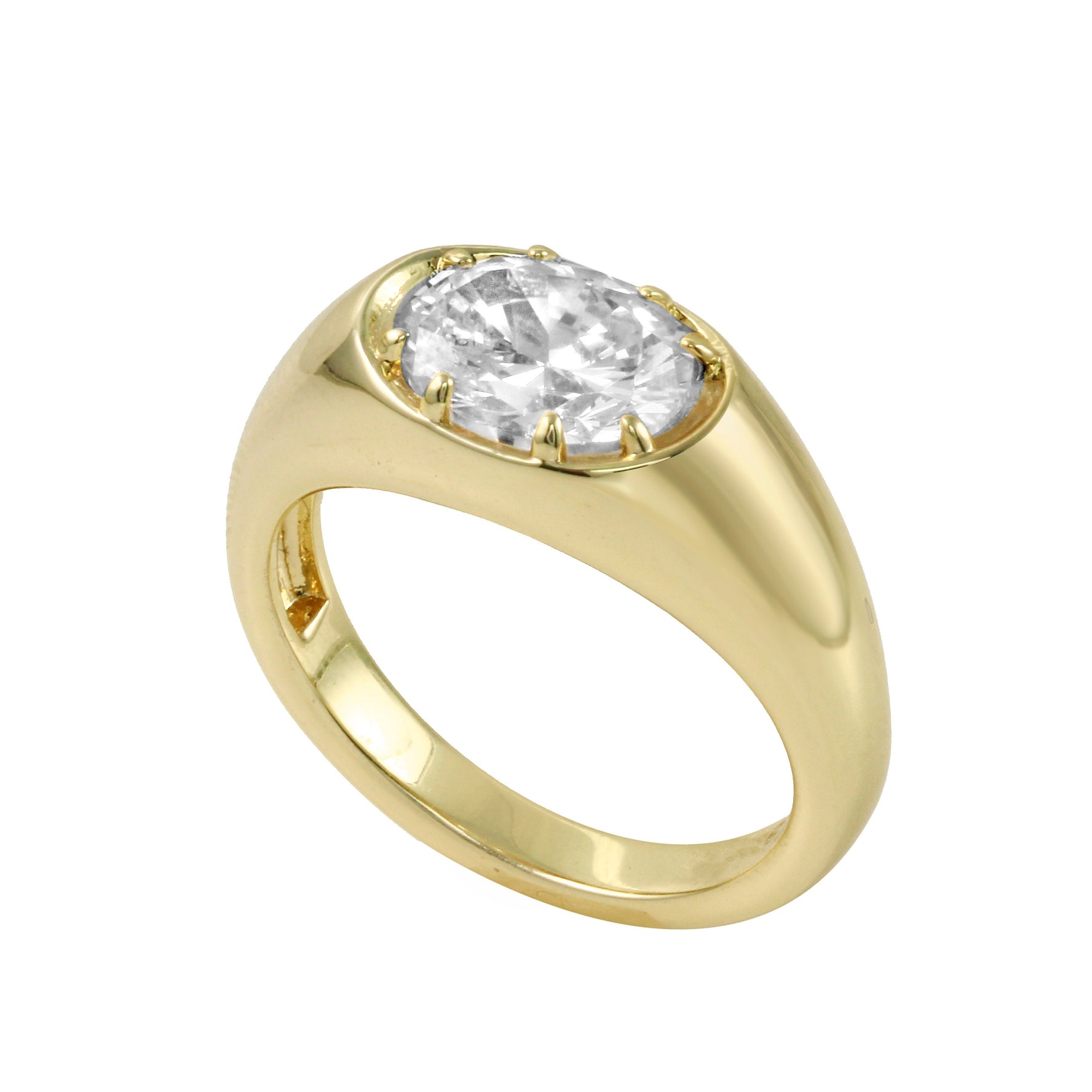Oval Diamond Claw Prong Engagement Ring-Engagement Ring-Ashley Schenkein Jewelry Design