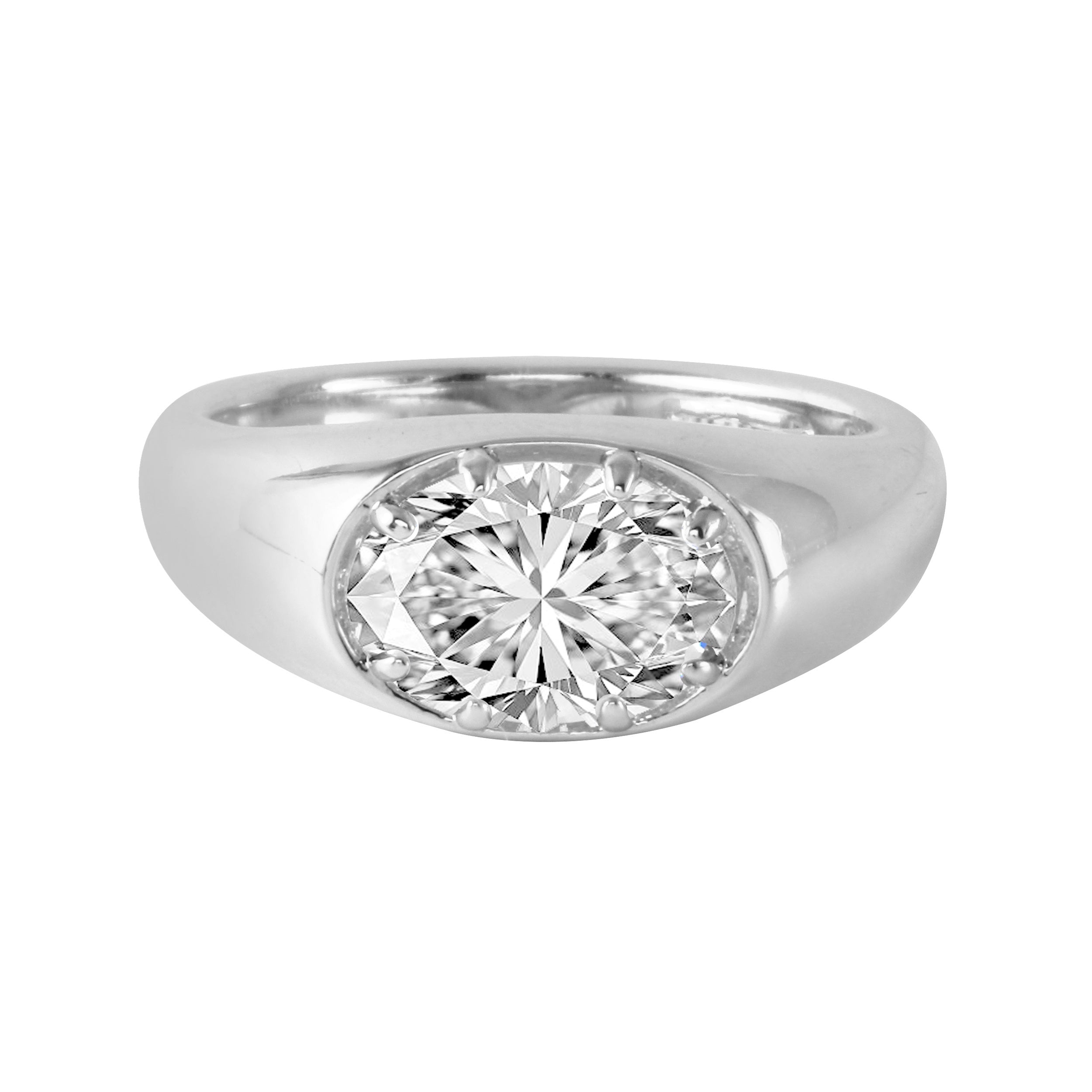 Oval Diamond Claw Prong Engagement Ring-Engagement Ring-Ashley Schenkein Jewelry Design