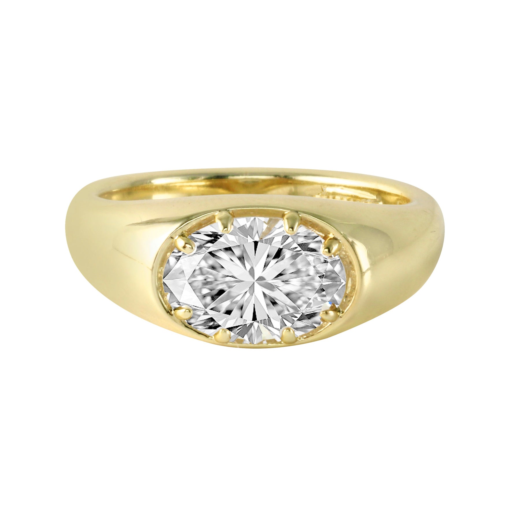 Oval Diamond Claw Prong Engagement Ring-Engagement Ring-Ashley Schenkein Jewelry Design