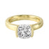 East-West Half Bezel Cushion Cut Diamond Wide Band Engagement Ring-Engagement Ring-Ashley Schenkein Jewelry Design