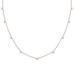 9 Prong Diamond Station Necklace, 14ky-Necklace-Ashley Schenkein Jewelry Design
