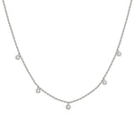 5 Bezel Diamond Station Necklace, 14ky-Necklace-Ashley Schenkein Jewelry Design