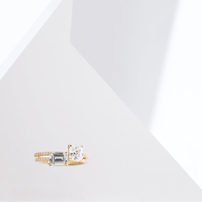 Solitaire Pavé Band Engagement Ring-engagement ring-Ashley Schenkein Jewelry Design