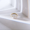 Solitaire East-West Pavé Hidden Halo Engagment Ring Setting-engagement ring-Ashley Schenkein Jewelry Design