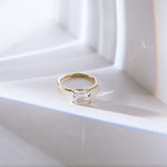 Solitaire East-West Pavé Hidden Halo Engagment Ring Setting-engagement ring-Ashley Schenkein Jewelry Design