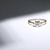 Solitaire East-West Pavé Hidden Halo Engagment Ring Setting-engagement ring-Ashley Schenkein Jewelry Design