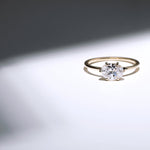 Solitaire East-West Pavé Hidden Halo Engagment Ring Setting-engagement ring-Ashley Schenkein Jewelry Design