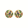 CZ Pavé Curved Disc Stud Earrings-Earrings-Ashley Schenkein Jewelry Design