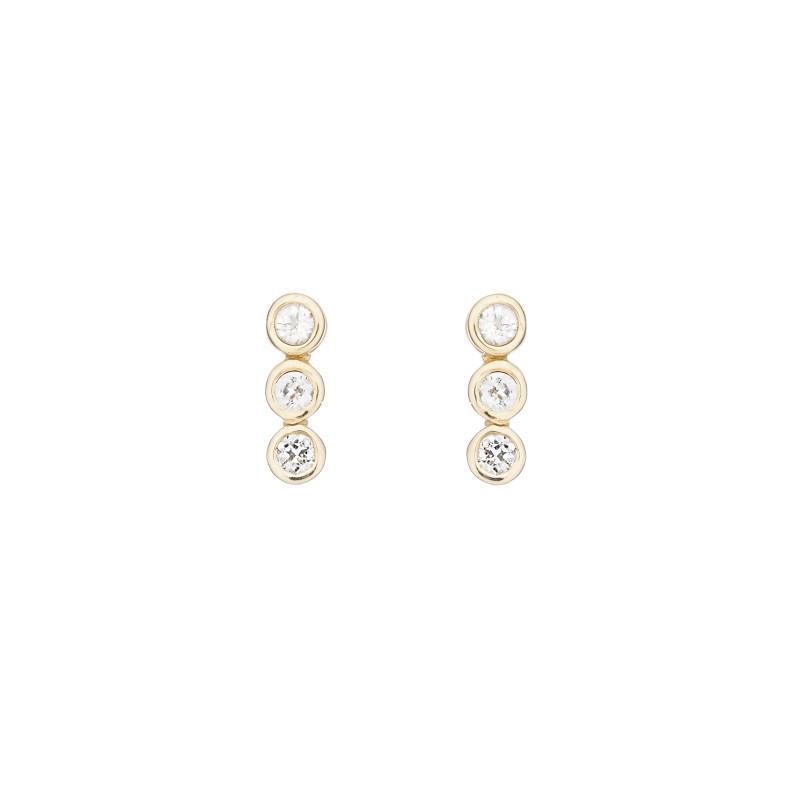 3 Bezel Gemstone Earrings-Earrings-Ashley Schenkein Jewelry Design