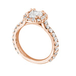 Asscher Halo Engagement Ring Setting-Engagement Ring-Ashley Schenkein Jewelry Design