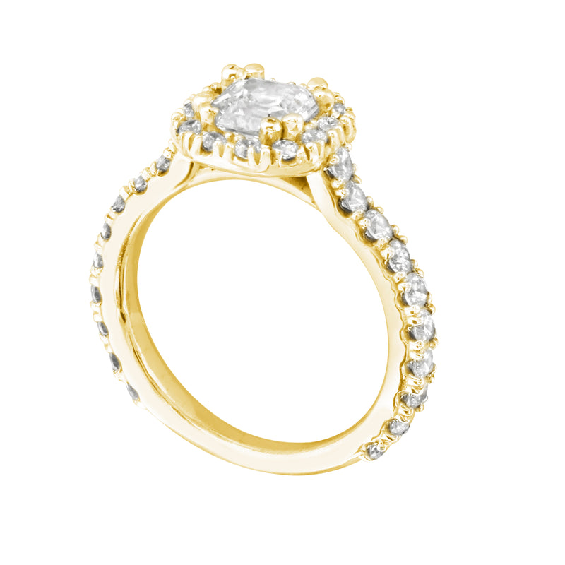 Asscher Halo Engagement Ring Setting-Engagement Ring-Ashley Schenkein Jewelry Design