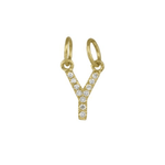 Diamond Initial Charm 14K Yellow Gold Necklace-Necklace-Ashley Schenkein Jewelry Design