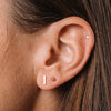 Solid Gold Triangle Stud Single Earring, 14k-Earrings-Ashley Schenkein Jewelry Design