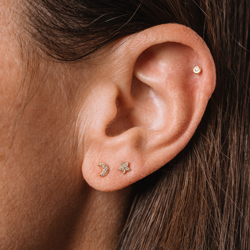 Diamond Bezel Stud Earrings
