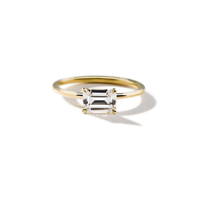 Solitaire East-West Pavé Hidden Halo Engagment Ring Setting-engagement ring-Ashley Schenkein Jewelry Design