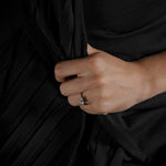 Solitaire East-West Pavé Hidden Halo Engagment Ring Setting-engagement ring-Ashley Schenkein Jewelry Design