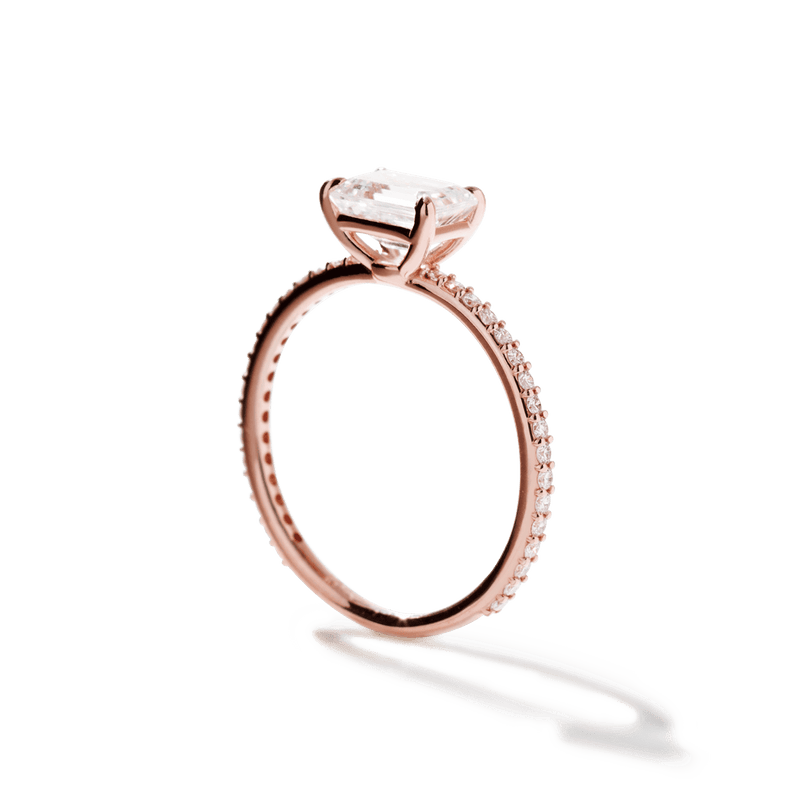 Solitaire Pavé Band Engagement Ring-engagement ring-Ashley Schenkein Jewelry Design
