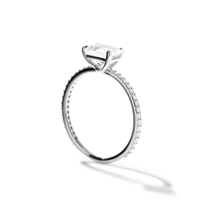 Solitaire Pavé Band Engagement Ring-engagement ring-Ashley Schenkein Jewelry Design