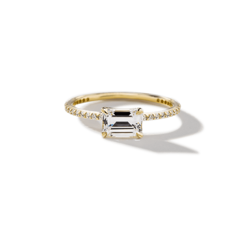 Solitaire Pavé Band Engagement Ring-engagement ring-Ashley Schenkein Jewelry Design