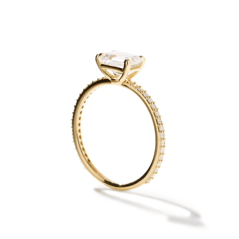 Solitaire Pavé Band Engagement Ring-engagement ring-Ashley Schenkein Jewelry Design