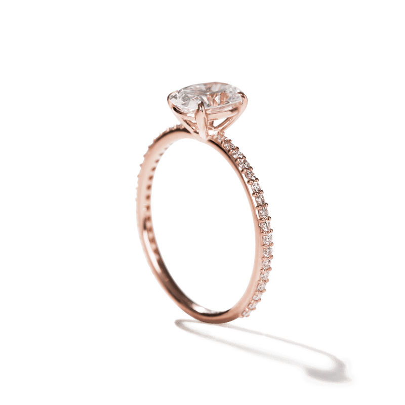 Solitaire Pavé Band Engagement Ring-engagement ring-Ashley Schenkein Jewelry Design