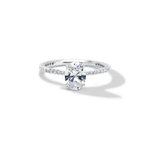 Solitaire Pavé Band Engagement Ring-engagement ring-Ashley Schenkein Jewelry Design