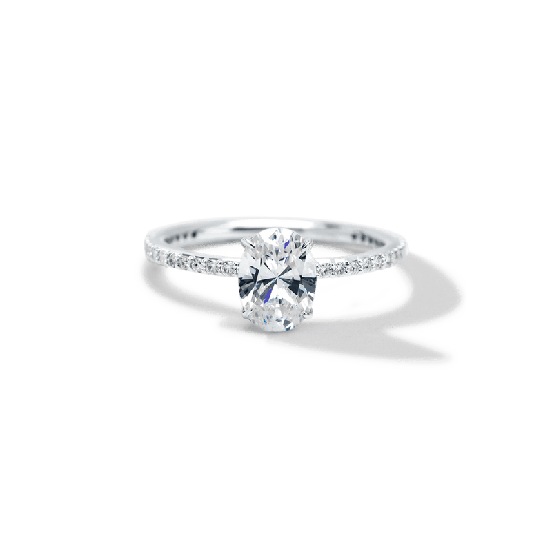 Solitaire Pavé Band Engagement Ring-engagement ring-Ashley Schenkein Jewelry Design