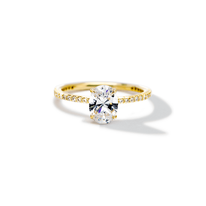 Solitaire Pavé Band Engagement Ring-engagement ring-Ashley Schenkein Jewelry Design