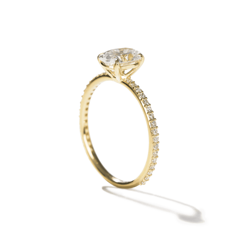 Solitaire Pavé Band Engagement Ring-engagement ring-Ashley Schenkein Jewelry Design