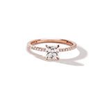Solitaire Pavé Band Engagement Ring-engagement ring-Ashley Schenkein Jewelry Design