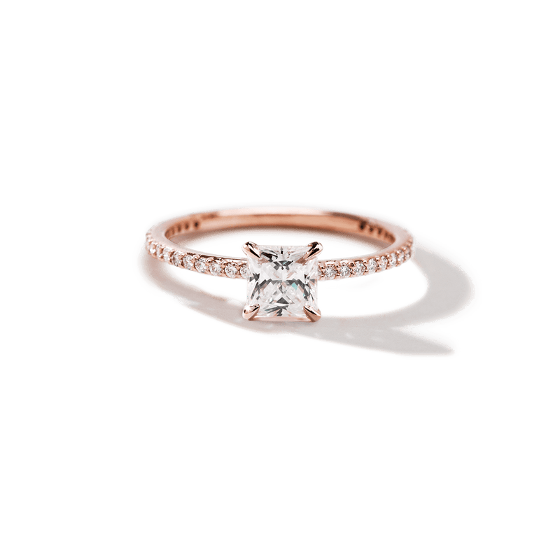 Solitaire Pavé Band Engagement Ring-engagement ring-Ashley Schenkein Jewelry Design