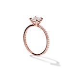 Solitaire Pavé Band Engagement Ring-engagement ring-Ashley Schenkein Jewelry Design