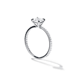Solitaire Pavé Band Engagement Ring-engagement ring-Ashley Schenkein Jewelry Design