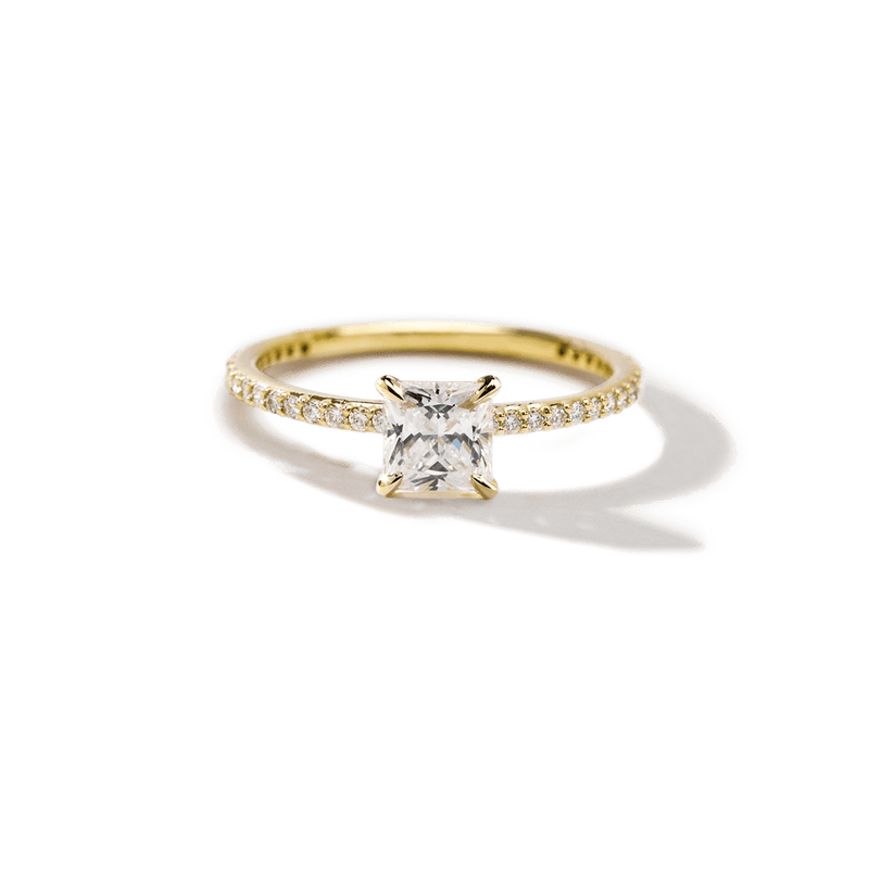 Solitaire Pavé Band Engagement Ring-engagement ring-Ashley Schenkein Jewelry Design
