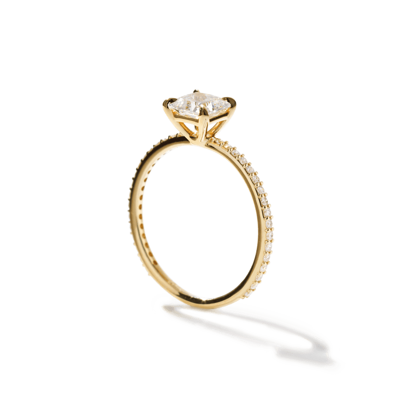 Solitaire Pavé Band Engagement Ring-engagement ring-Ashley Schenkein Jewelry Design