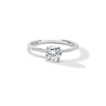 Solitaire Pavé Band Engagement Ring-engagement ring-Ashley Schenkein Jewelry Design